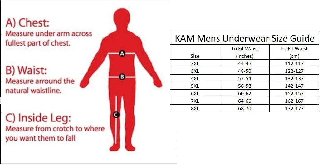 Kam Men's Big Size Jersey Cotton 6 Pairs Pack Briefs (806) 2XL-8XL