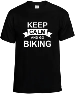 Keep Calm and Go Biking Unisex T-Shirt Novelty Graphic Tee Shirt