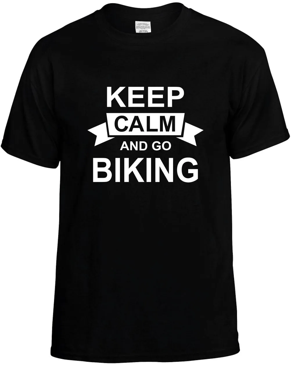 Keep Calm and Go Biking Unisex T-Shirt Novelty Graphic Tee Shirt