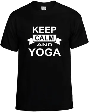 Keep Calm and Yoga Unisex T-Shirt Novelty Graphic Tee Shirt