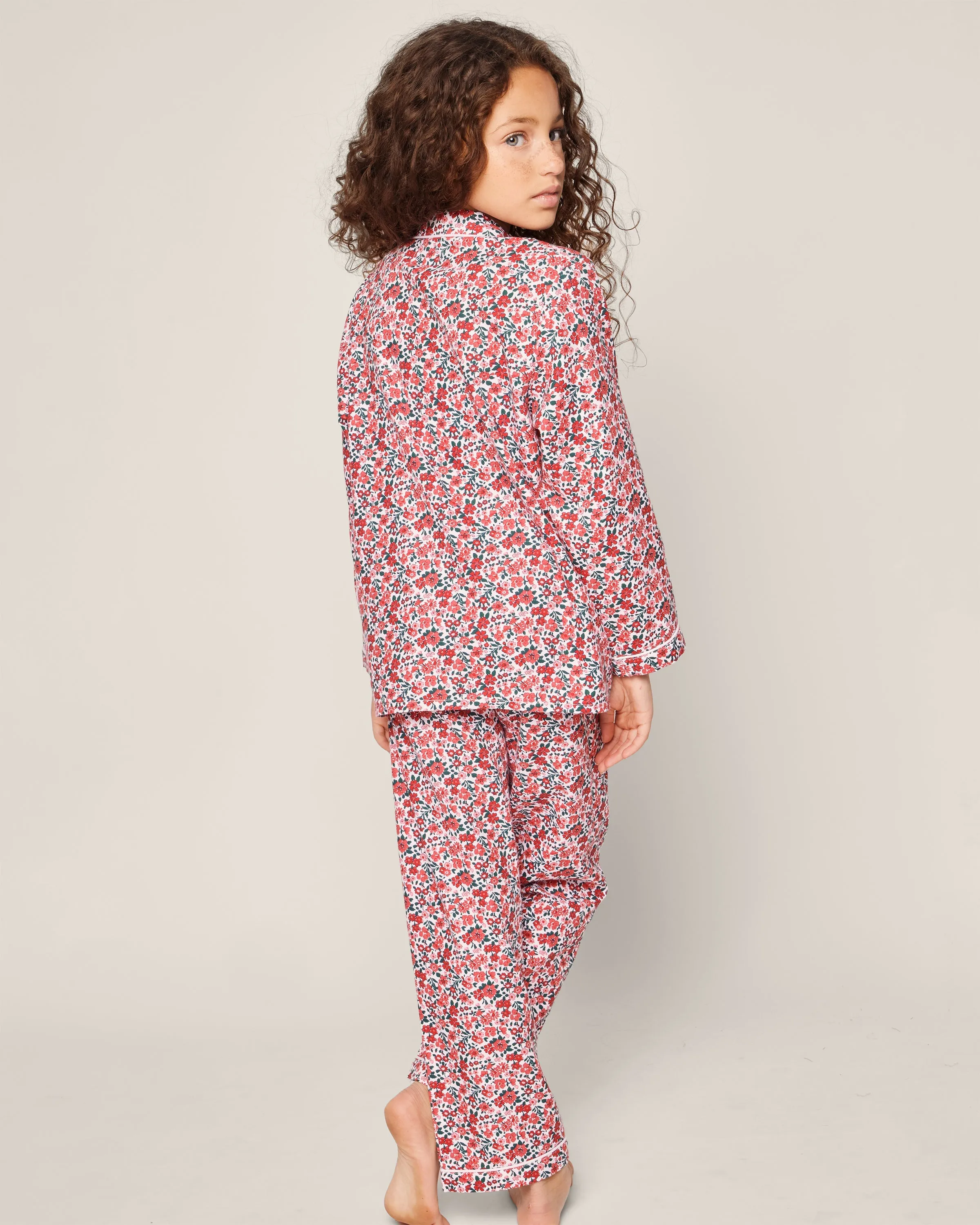 Kid's Twill Pajama Set in Fleurs des Bois