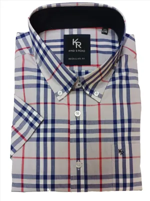 KING'S ROAD Men's UNORWICH (111015) Plus Size Premium Brand Shirt  Light Blue 3XL to 7XL