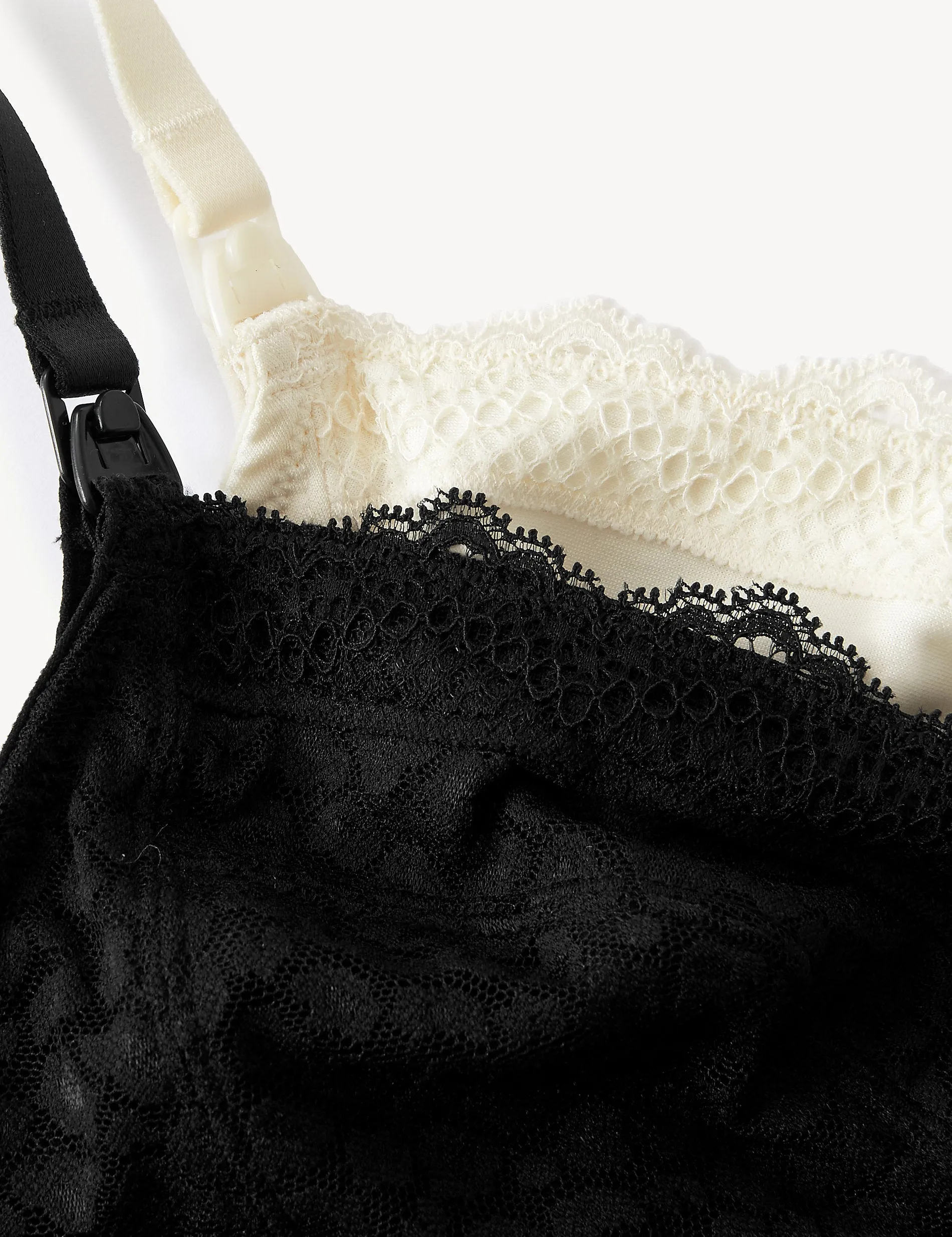 Lace and mesh nursing bras, 2 pcs. B-H Marks & Spencer, black mix