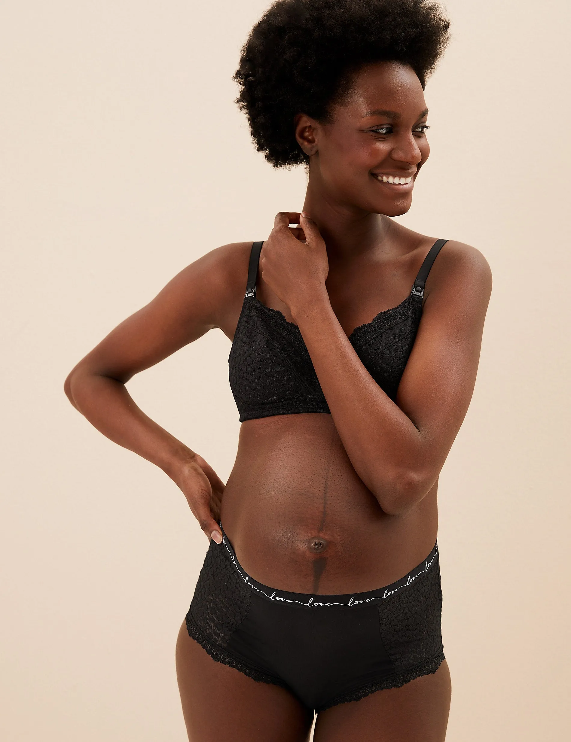 Lace and mesh nursing bras, 2 pcs. B-H Marks & Spencer, black mix