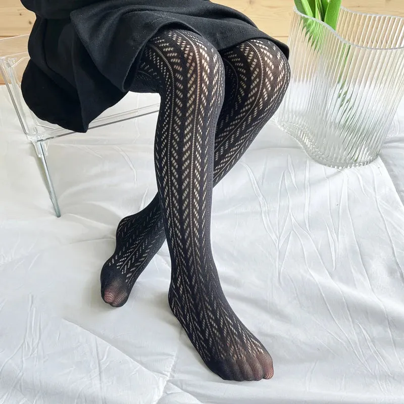 Lacey Wheat Cutout Pantyhose