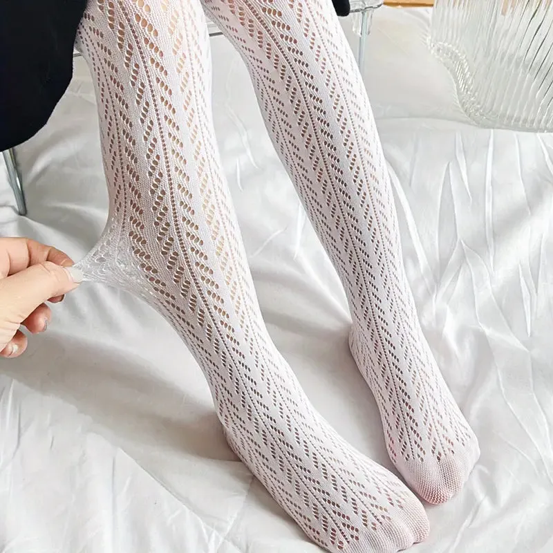 Lacey Wheat Cutout Pantyhose