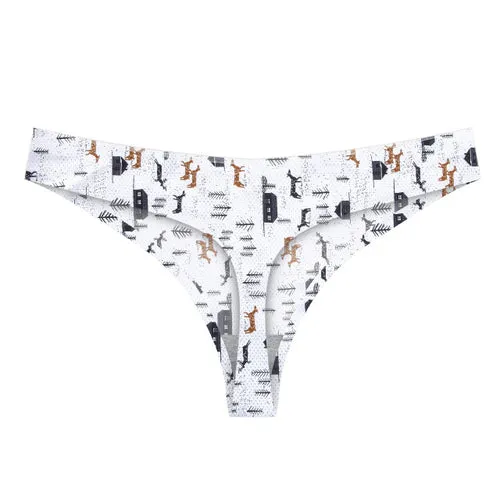 Lady Print Lovely Panties Women Cotton Seamless Underwear for Female