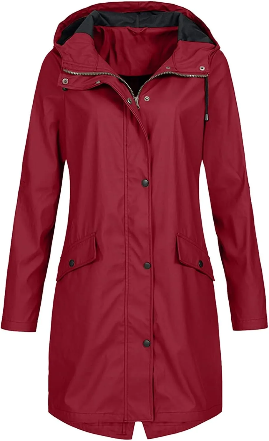 LCMTWX Winter Jacket Jacket Oversized Pocket Sweatshirt Casual Drawstring Clothing Zipper Track Jacket Solid Womens Jackets