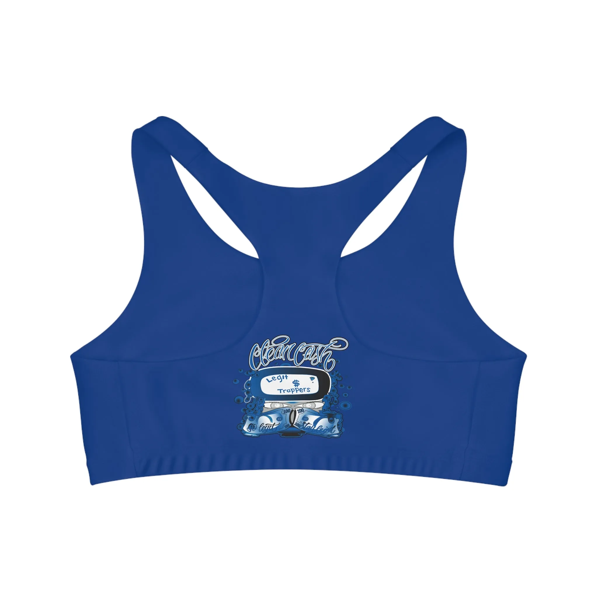 Legit Trappers Check Clean Cash Seamless Sports Bra (AOP)