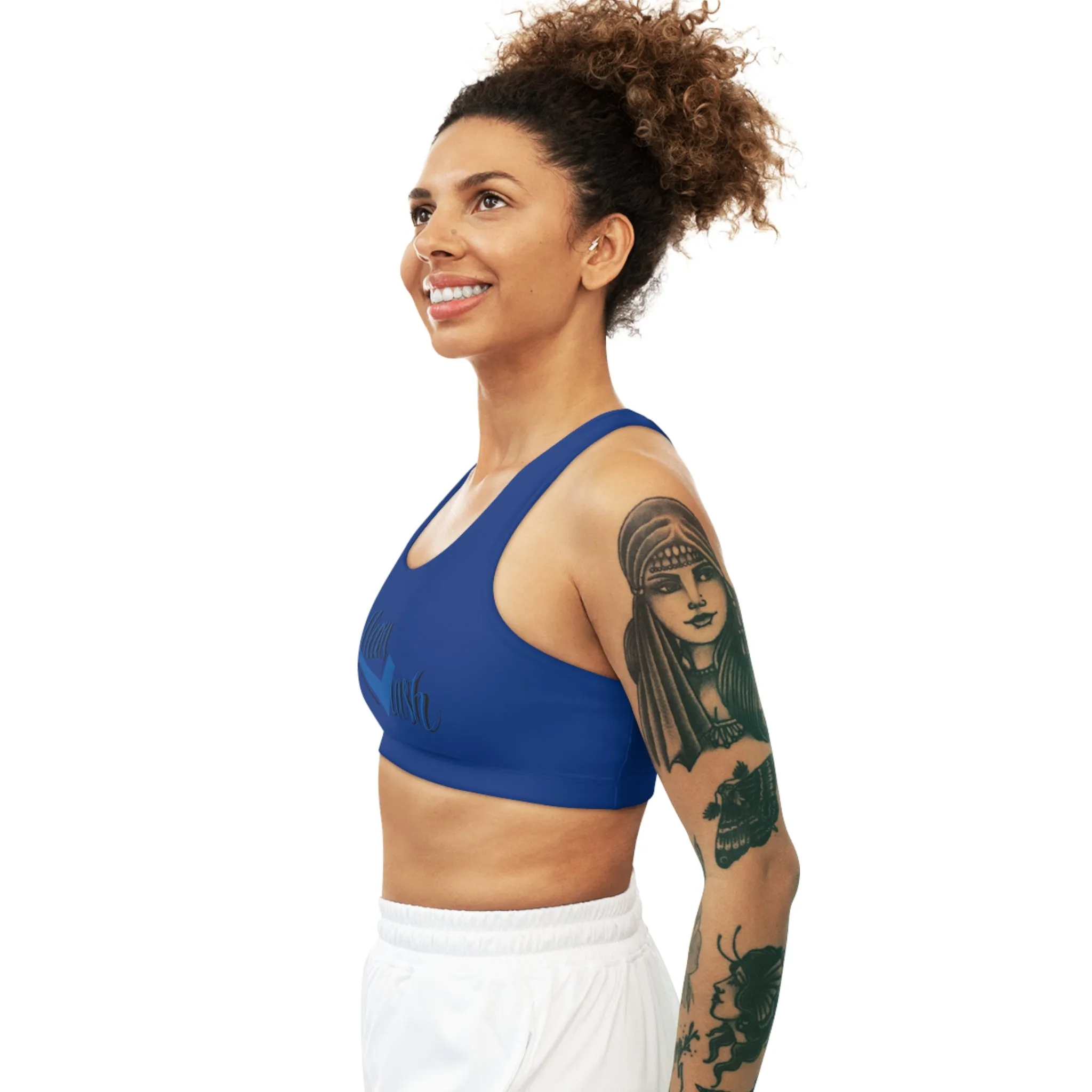 Legit Trappers Check Clean Cash Seamless Sports Bra (AOP)