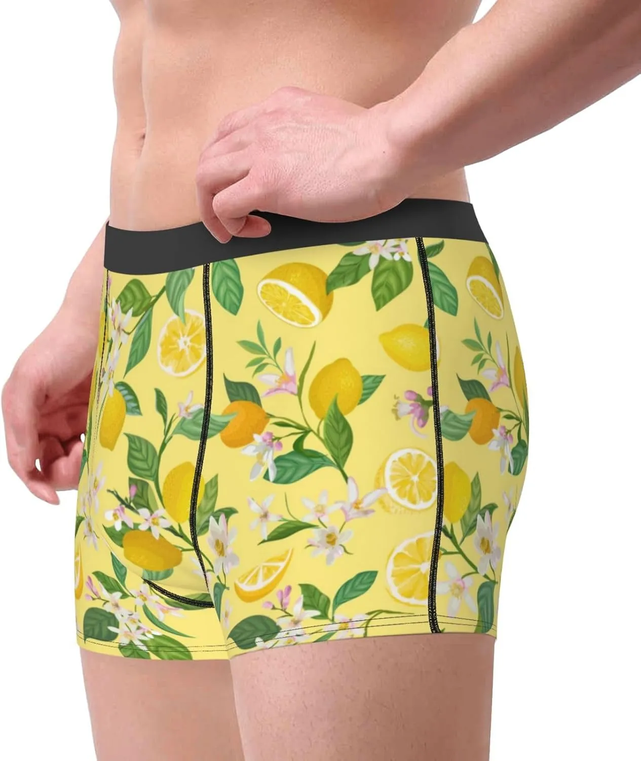 Lemon (2) Print Boxer Briefs For Men Breathable Underwear-