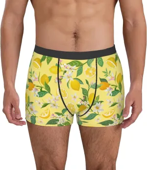 Lemon (2) Print Boxer Briefs For Men Breathable Underwear-