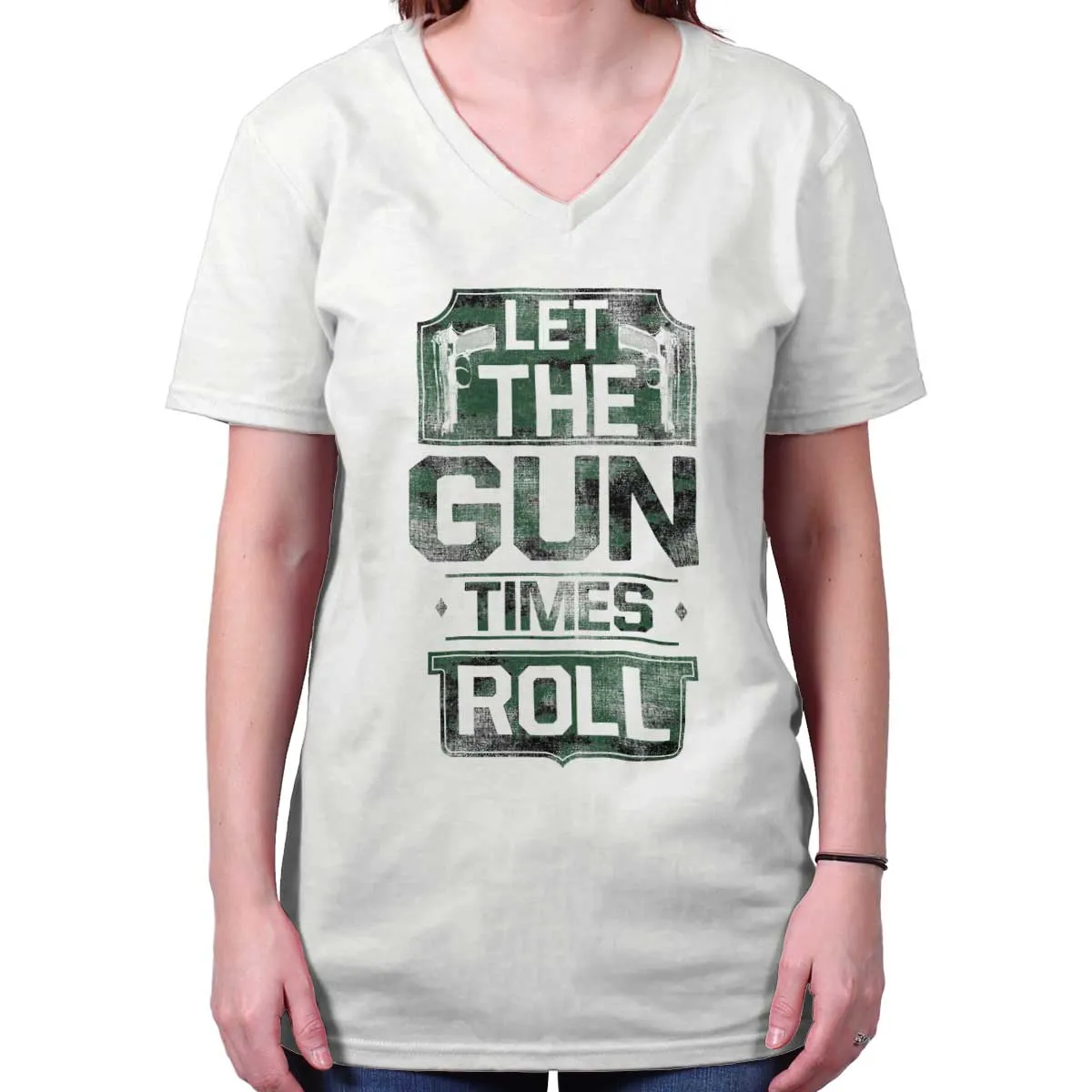 Let The Gun Times Roll V-Neck T-Shirt