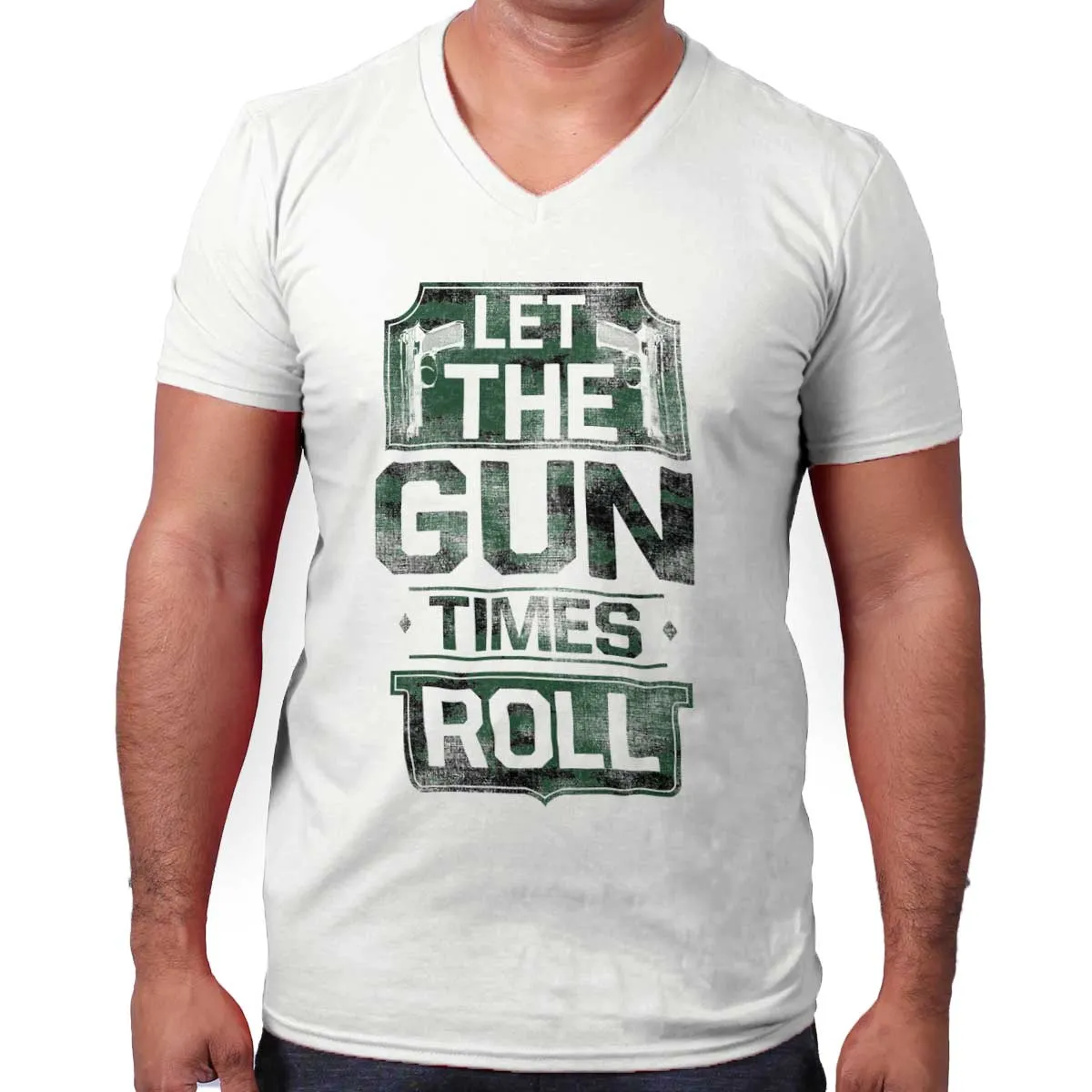 Let The Gun Times Roll V-Neck T-Shirt