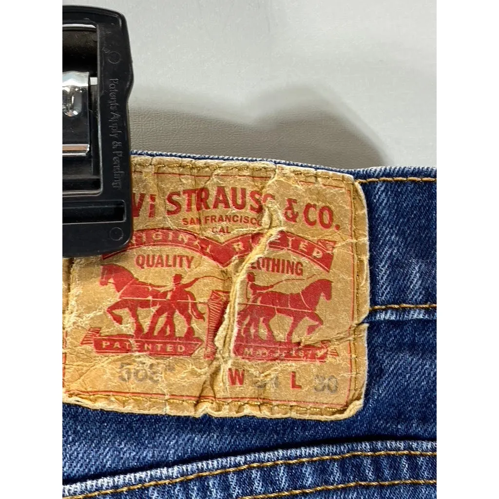 LEVI'S Men's Medium Blue Loose-Fit Straight-Leg Five-Pocket Denim Jeans SZ 34X30
