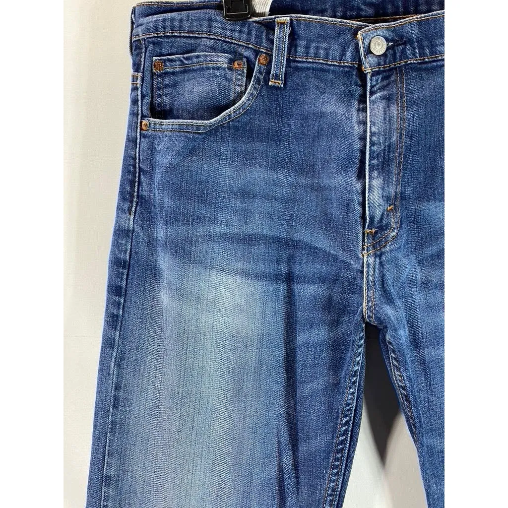 LEVI'S Men's Medium Blue Loose-Fit Straight-Leg Five-Pocket Denim Jeans SZ 34X30