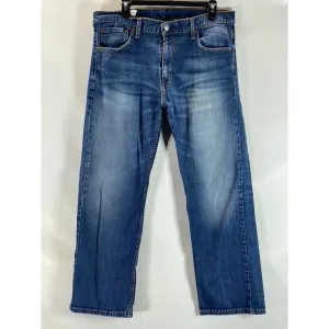 LEVI'S Men's Medium Blue Loose-Fit Straight-Leg Five-Pocket Denim Jeans SZ 34X30