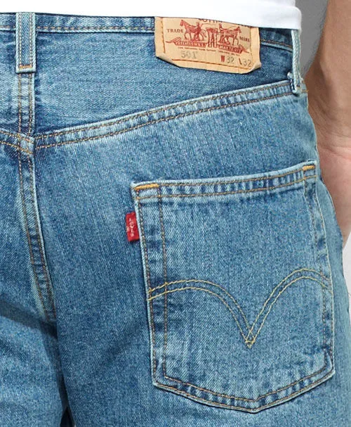 Levi's® Men's Medium Stone 501 Pre-Washed Denim Jeans
