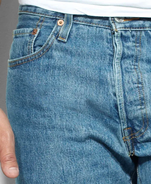 Levi's® Men's Medium Stone 501 Pre-Washed Denim Jeans