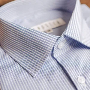 Light Blue & White Lining Formal Shirt For Men's