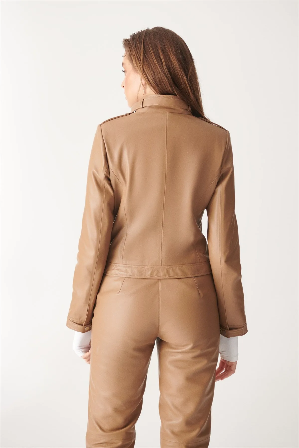 Light Brown Leather Jacket For Women By The Jacket Seller