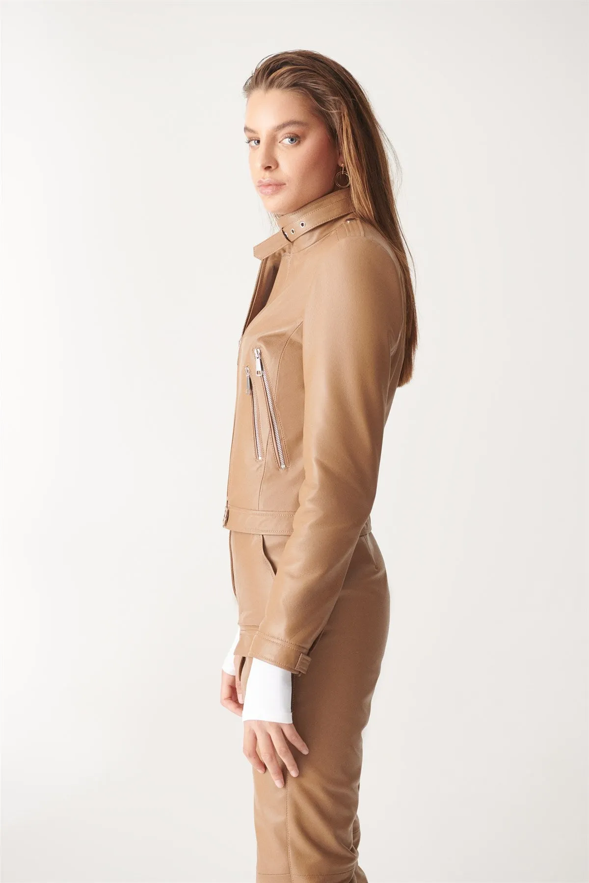 Light Brown Leather Jacket For Women By The Jacket Seller