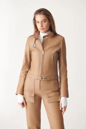 Light Brown Leather Jacket For Women By The Jacket Seller