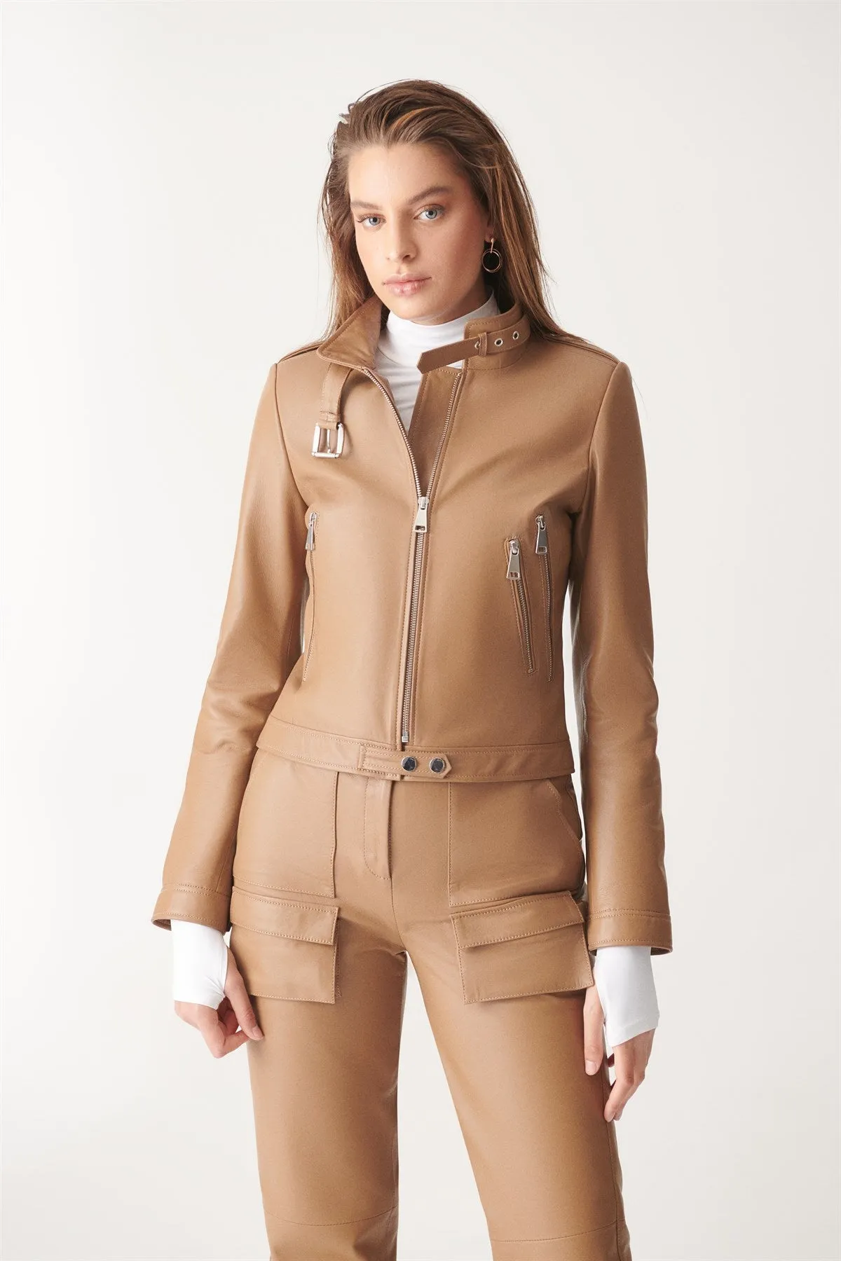 Light Brown Leather Jacket For Women By The Jacket Seller