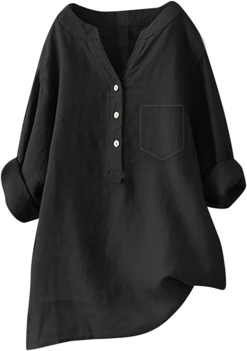 Linen Shirts for Women V Neck Button Down Blouse Office Work Tops Tees Shirt Blouse Tops Cotton Linen Shirts
