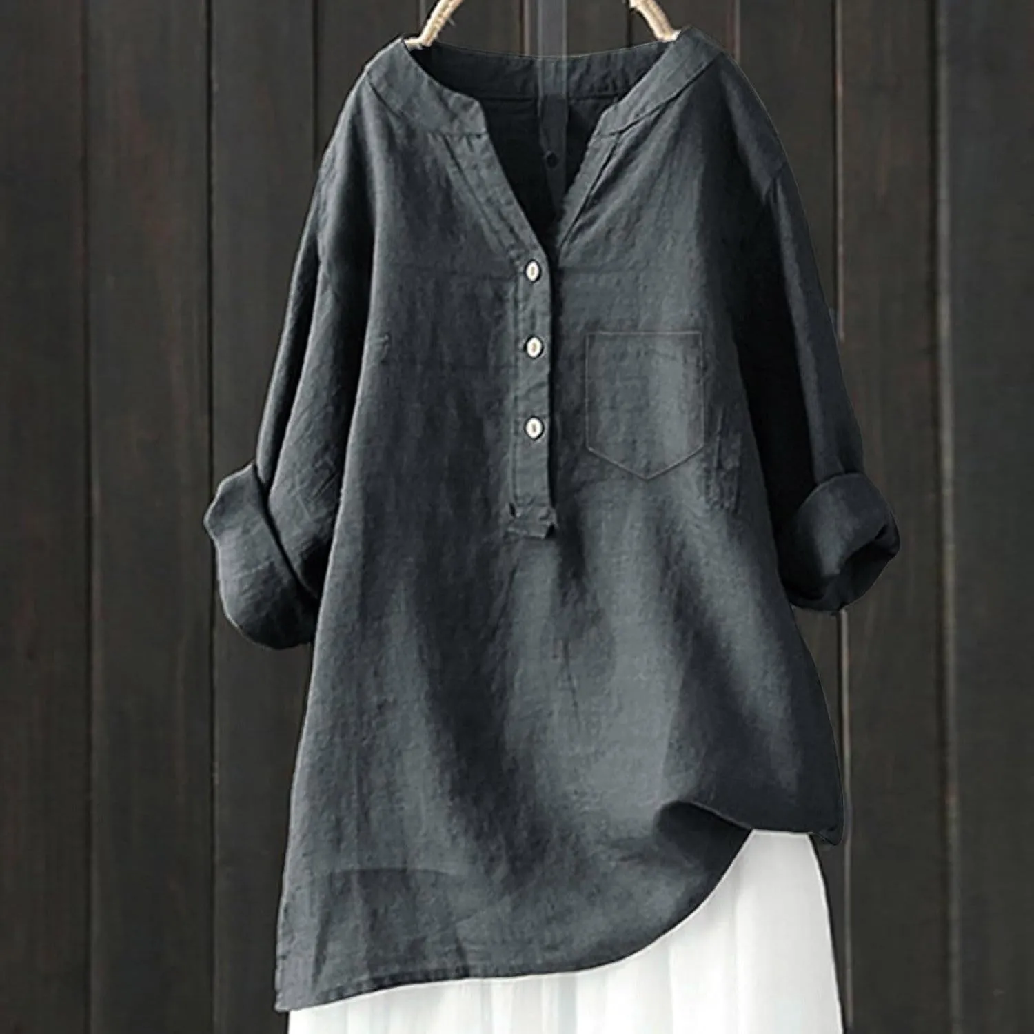 Linen Shirts for Women V Neck Button Down Blouse Office Work Tops Tees Shirt Blouse Tops Cotton Linen Shirts