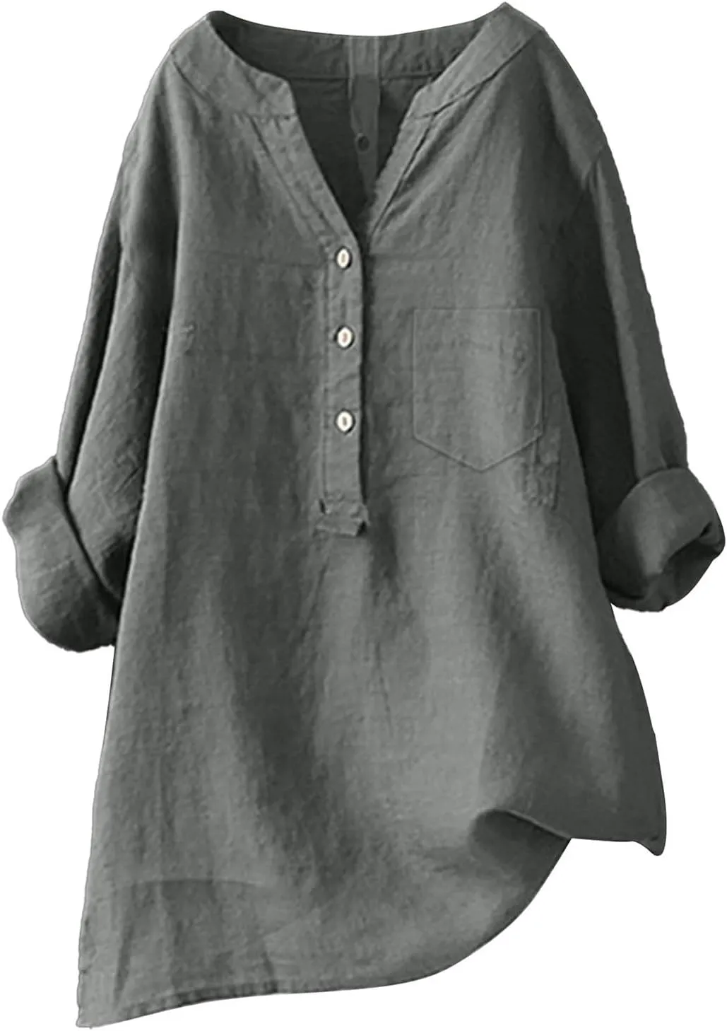 Linen Shirts for Women V Neck Button Down Blouse Office Work Tops Tees Shirt Blouse Tops Cotton Linen Shirts