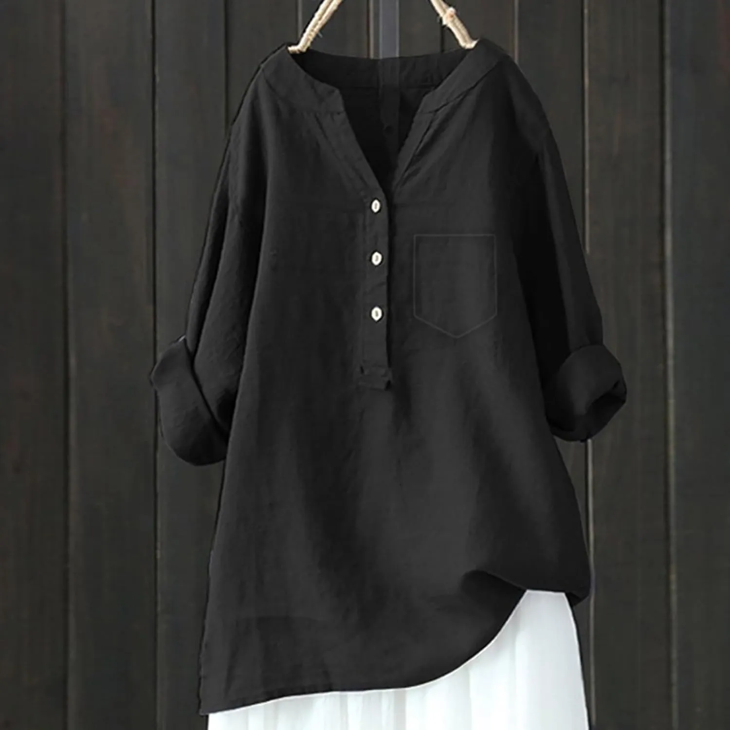 Linen Shirts for Women V Neck Button Down Blouse Office Work Tops Tees Shirt Blouse Tops Cotton Linen Shirts