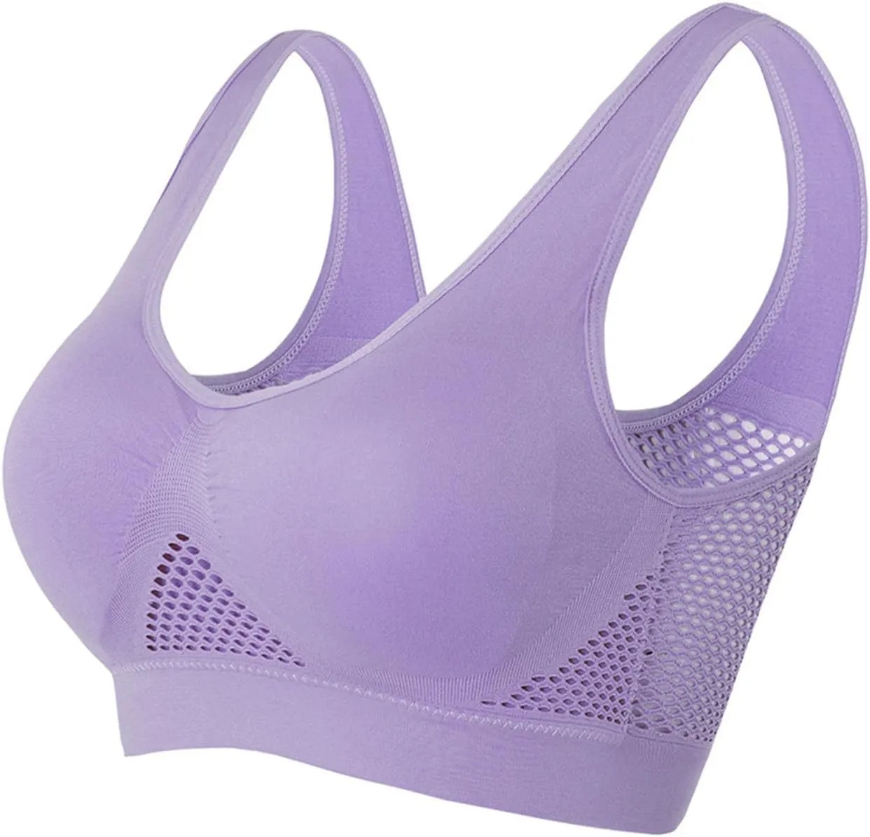 Lingerie Sports Bras for Women Plus Size 2023 New Breathable and Comfortable Mesh Sports Bra Wirefree Removable Cups