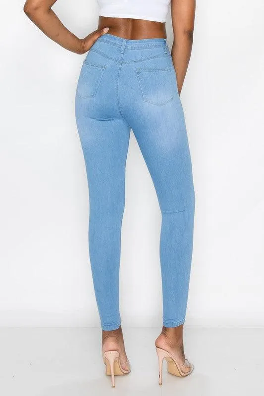 LO-126 LIGHT high waist stretch skinny jeans
