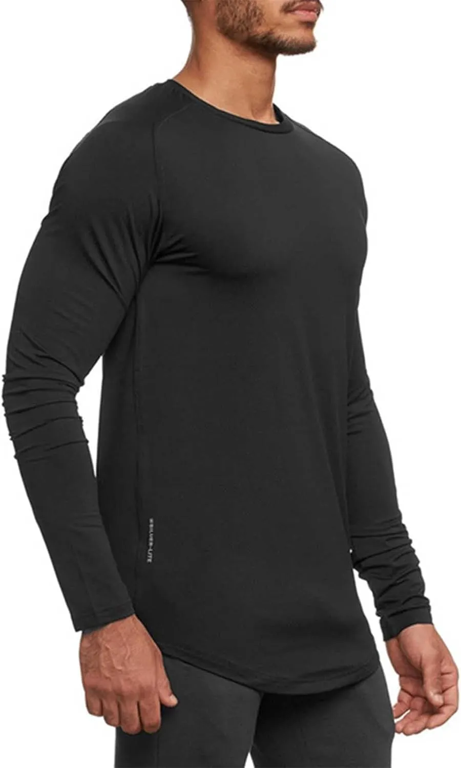 Long Sleeve Crewneck Workout Shirts for Men Moisture Wicking Sun Protection UV UPF 50 Tee T Shirts Men Fishing Running