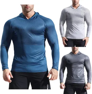 Long Sleeve Hooded Shirts for Men Summer UPF UV 50  Sun Protection T-Shirts Hooded Rash Guard Quick Dry Fishing Tops