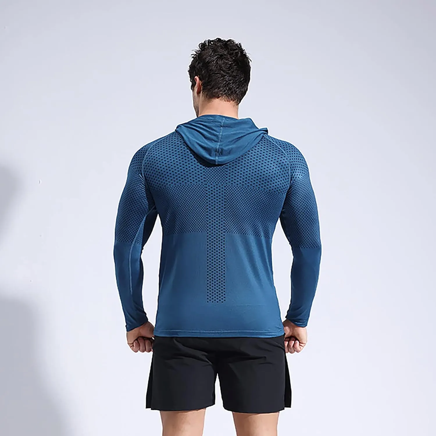 Long Sleeve Hooded Shirts for Men Summer UPF UV 50  Sun Protection T-Shirts Hooded Rash Guard Quick Dry Fishing Tops