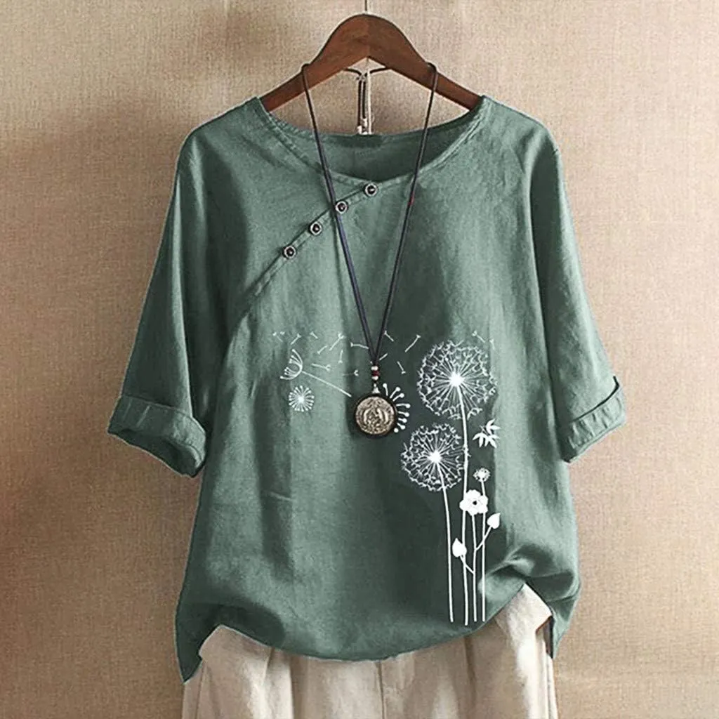 Long Sleeve Shirts for Women V Neck Women Boho Tops and Blouses 3/4 Sleeve Bohemian Peasant Summer Fall Tunic Top