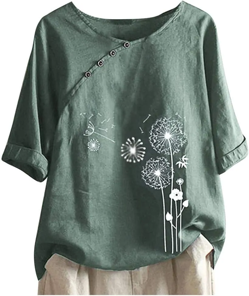 Long Sleeve Shirts for Women V Neck Women Boho Tops and Blouses 3/4 Sleeve Bohemian Peasant Summer Fall Tunic Top