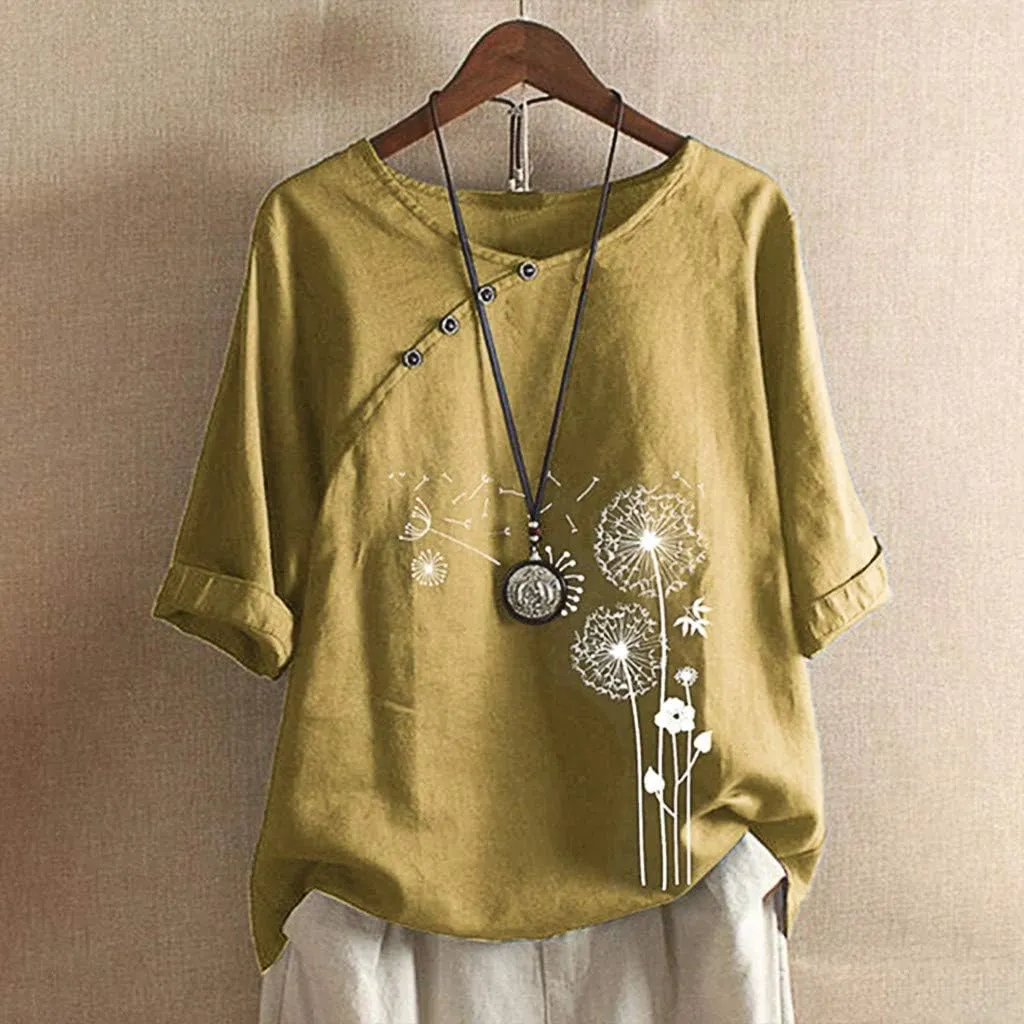 Long Sleeve Shirts for Women V Neck Women Boho Tops and Blouses 3/4 Sleeve Bohemian Peasant Summer Fall Tunic Top