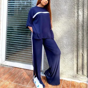 Loose Tops   Wide Leg Pants Wholesale Activewear Sets Bulk Pajama Sets