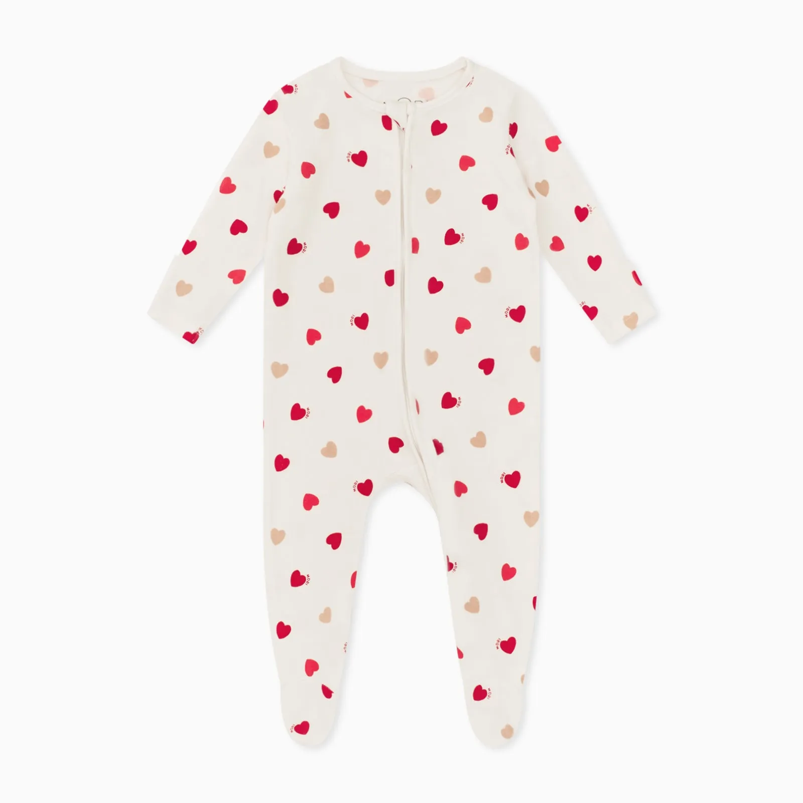 Love Heart Clever Zip Baby Pajamas