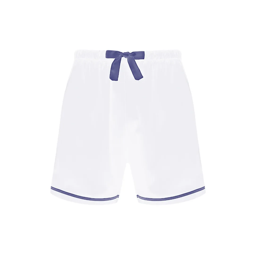 Luxe Personalised Men's White Satin Shorts