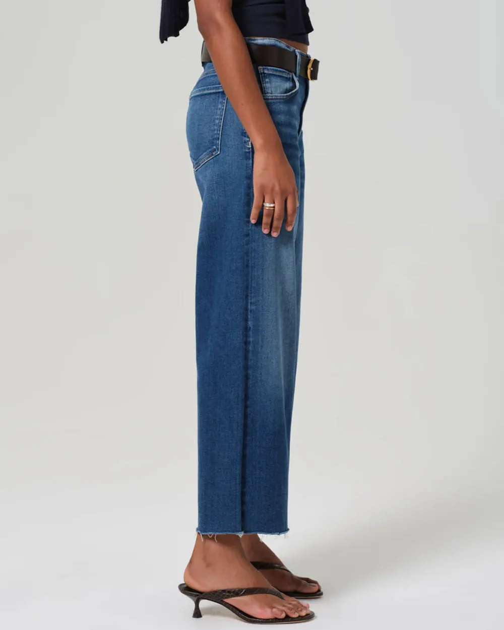 Lyra Wide Leg Crop Jean in Ambry