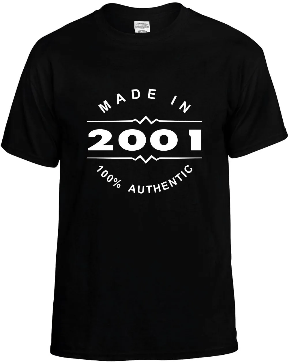 Made in 2001 Unisex T-Shirt Novelty Graphic Tee Shirt