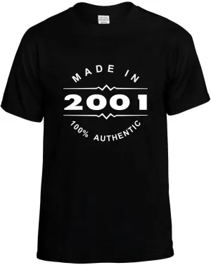 Made in 2001 Unisex T-Shirt Novelty Graphic Tee Shirt