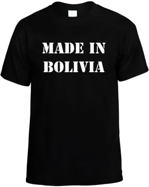 Made in Bolivia Unisex T-Shirt Novelty Graphic Tee Shirt