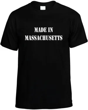 Made in Massachusetts Unisex T-Shirt Novelty Graphic Tee Shirt