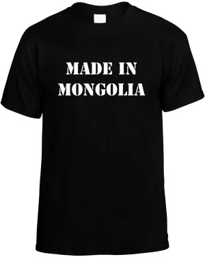 Made in Mongolia Unisex T-Shirt Novelty Graphic Tee Shirt