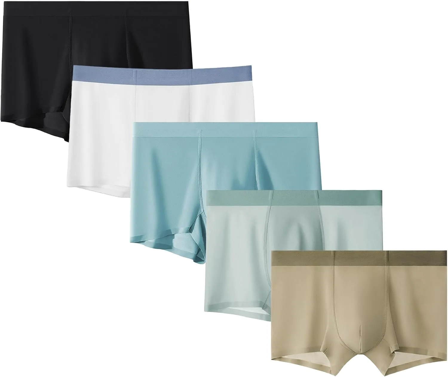 Maiyifu-GJ 5 Pack Mens Ice Silk Boxer Briefs Trunks Shorts Soft Breathable Underwear Lightweight Moisture-Wicking Underpants